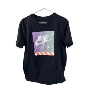 Nike T-Shirt Men's Medium Short Sleeve Crew Neck Graphic Big Swoosh Air Cotton